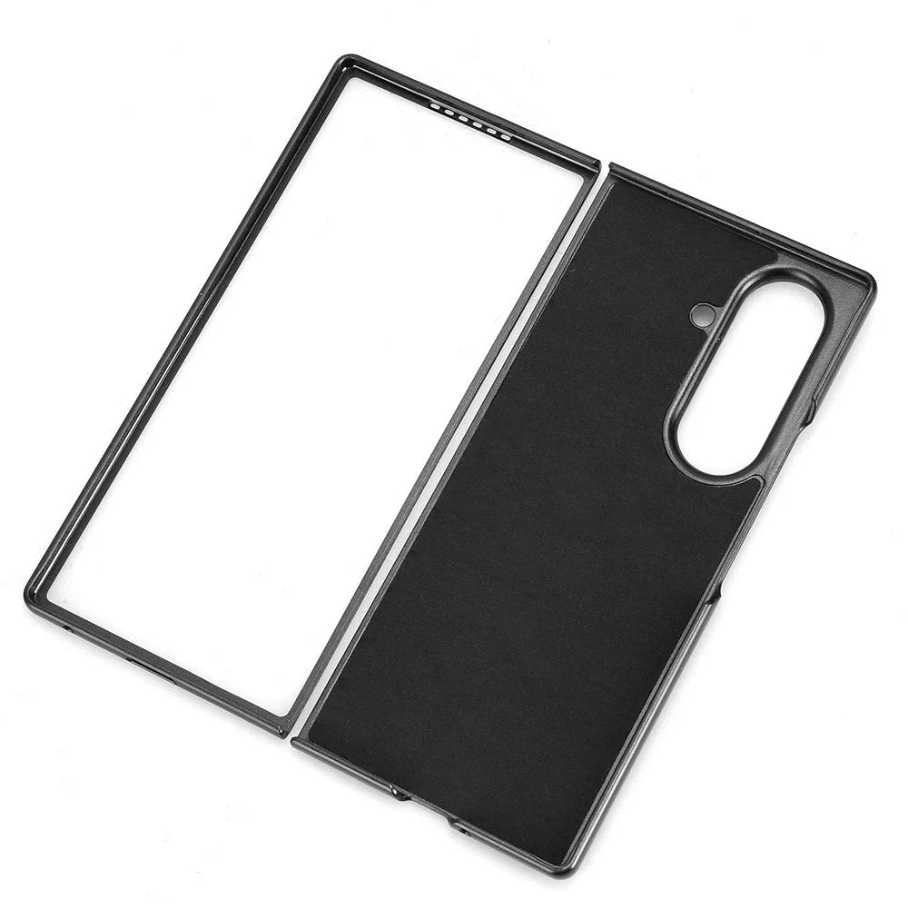 For Samsung Galaxy Z Fold7 5G Case Litchi Texture PU Leather + PC Phone Cover - Black - 6