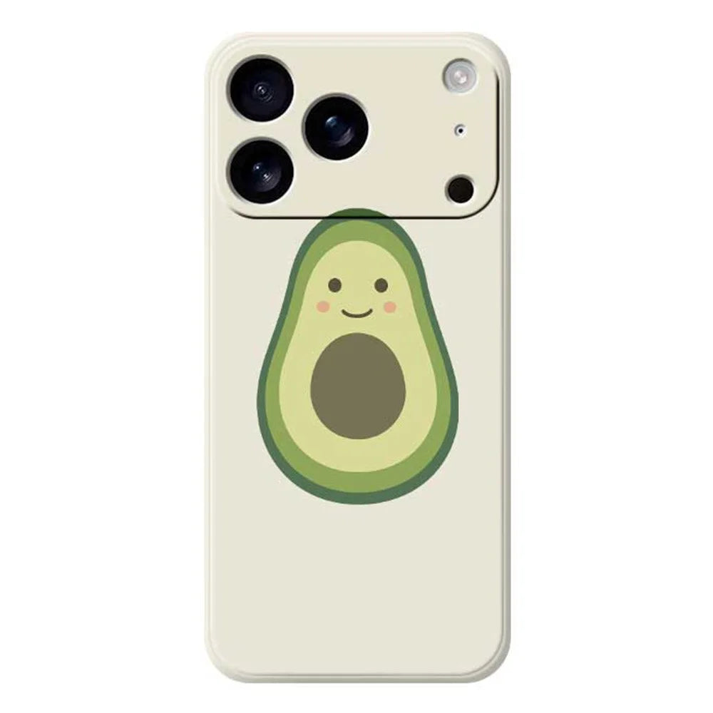 For iPhone 18 Pro / 17 Pro Case Cute Avocado Pattern Printing Straight Edge TPU Phone Back Cover - Beige - 1