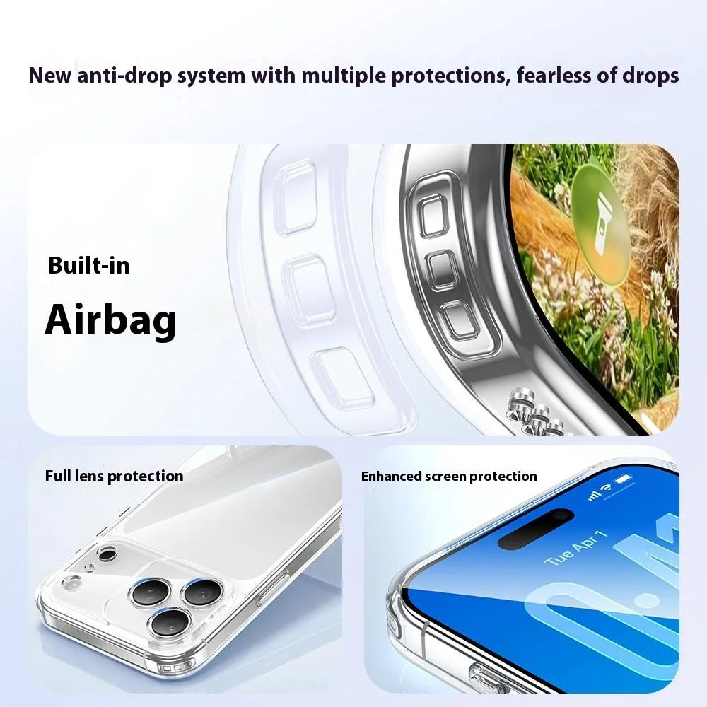 For iPhone 17 Pro Case Air Cushion TPU + Glass Back Shockproof Phone Cover - 4