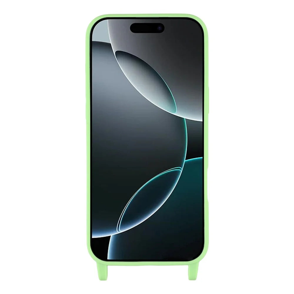 For iPhone 17 Pro Max Case Soft TPU Protective Phone Cover with Lanyard Holes - Green - 2