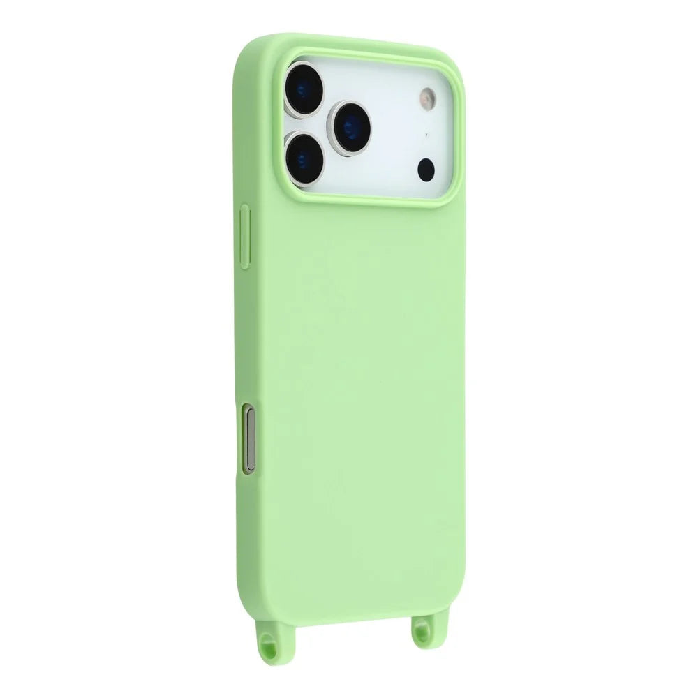 For iPhone 17 Pro Case Soft TPU Protective Phone Cover with Lanyard Holes - Green - 1