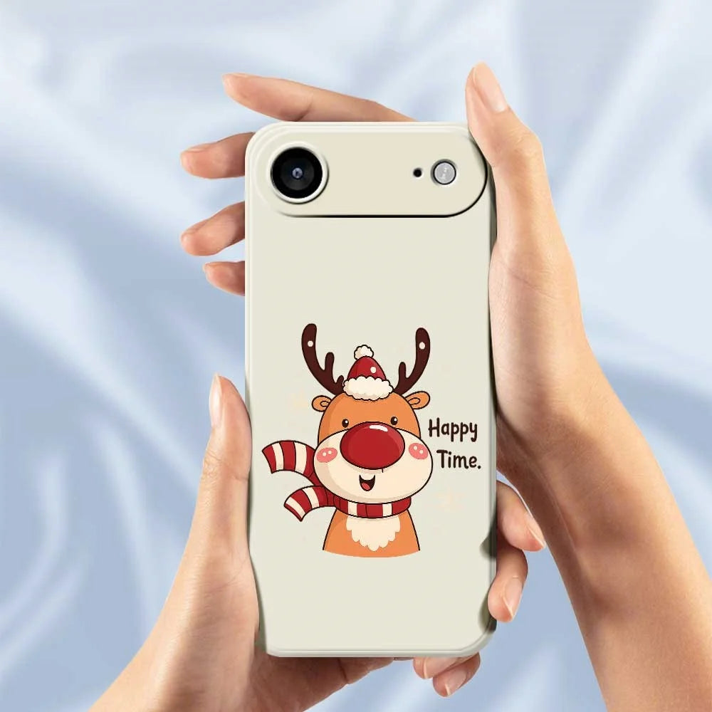 For iPhone Air Case Happy Time Deer Pattern Printing Straight Edge TPU Phone Back Cover - Beige - 4