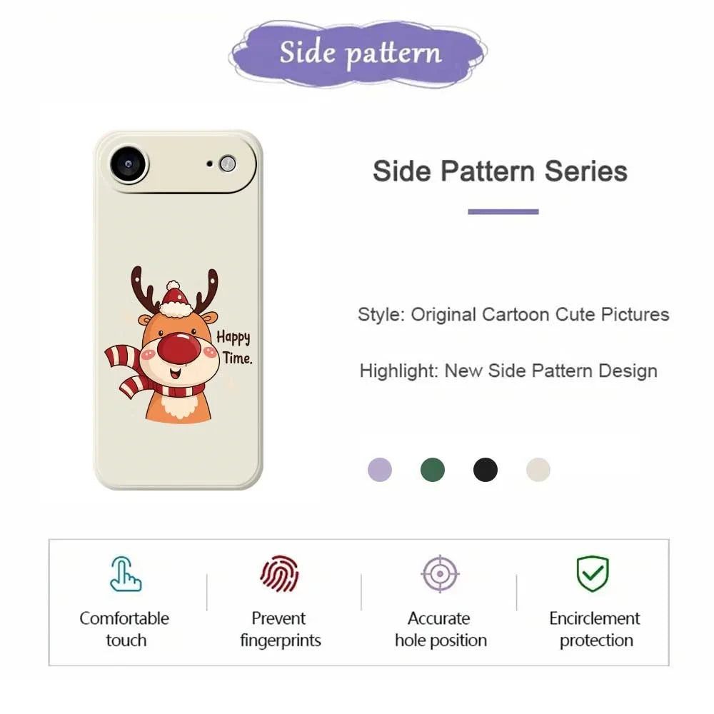 For iPhone Air Case Happy Time Deer Pattern Printing Straight Edge TPU Phone Back Cover - Beige - 7