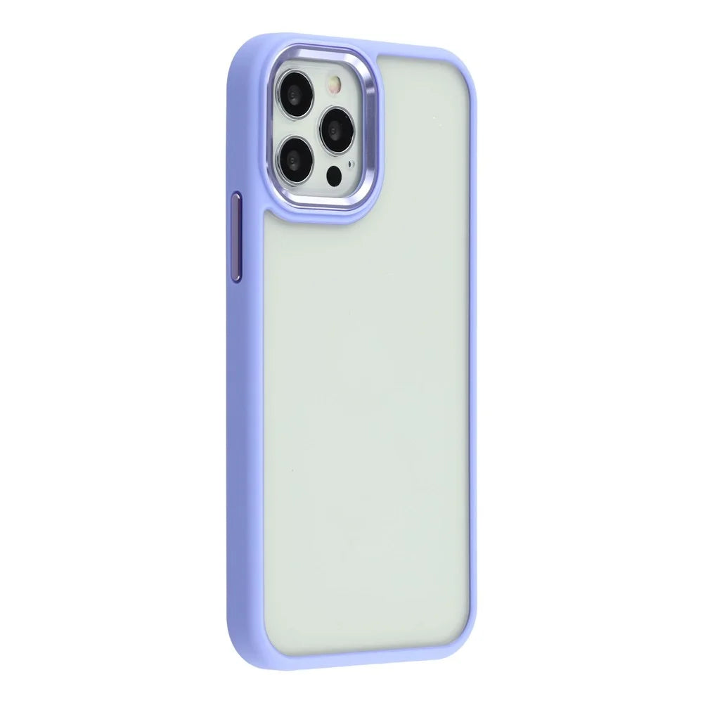 For iPhone 12 / 12 Pro Case Anti-Drop TPU + PC Clear Phone Back Cover - Light Purple - 1
