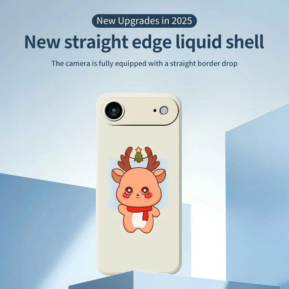 For iPhone Air Case Cartoon Deer Pattern Printing Straight Edge TPU Phone Back Cover - Beige - 2