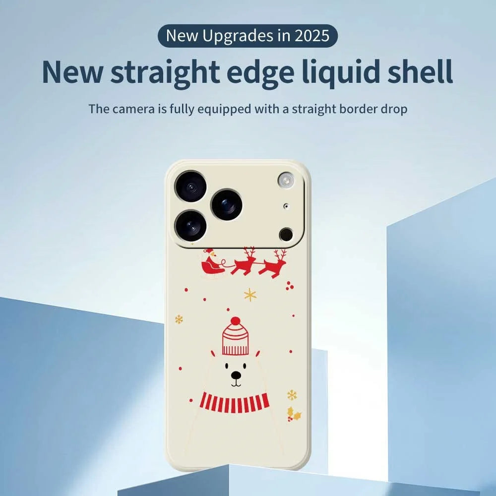 For iPhone 18 Pro / 17 Pro Case Bear Pattern Printing Straight Edge TPU Phone Back Cover - Beige - 2