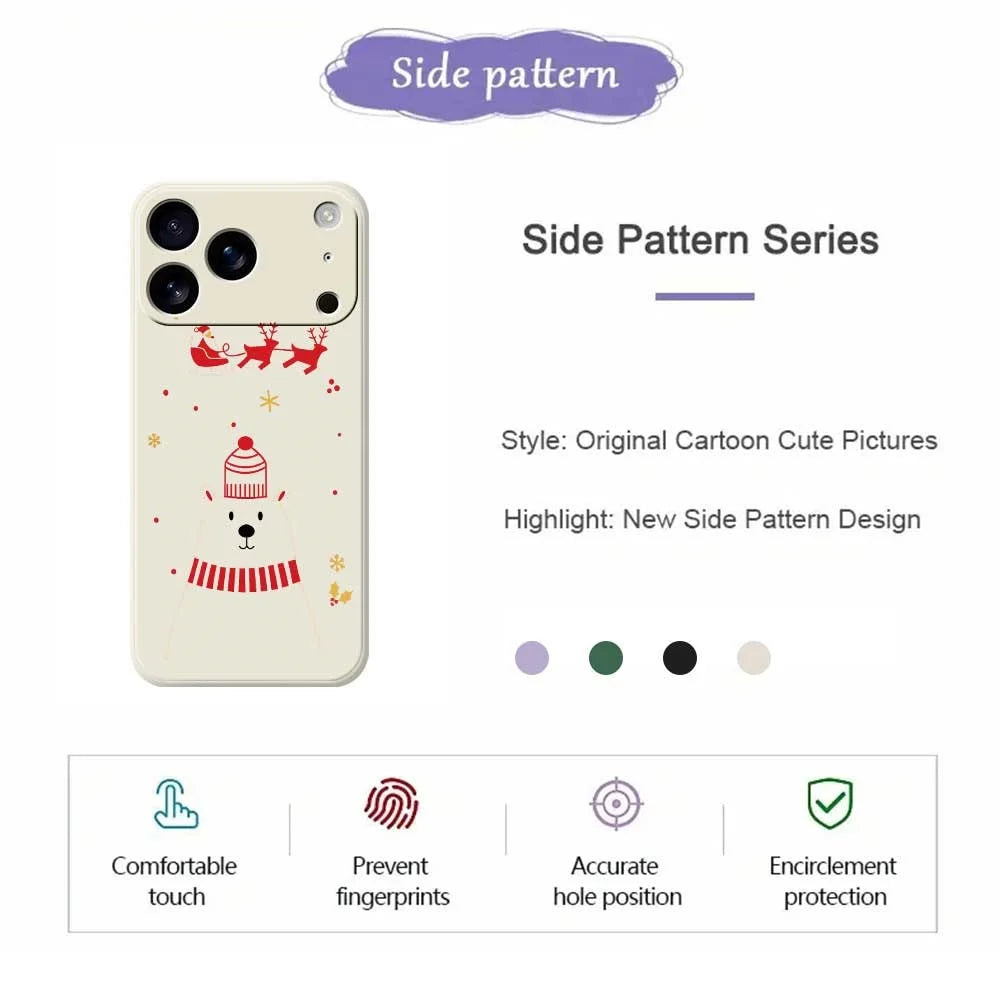 For iPhone 18 Pro Max / 17 Pro Max Case Bear Pattern Printing Straight Edge TPU Phone Back Cover - Beige - 7