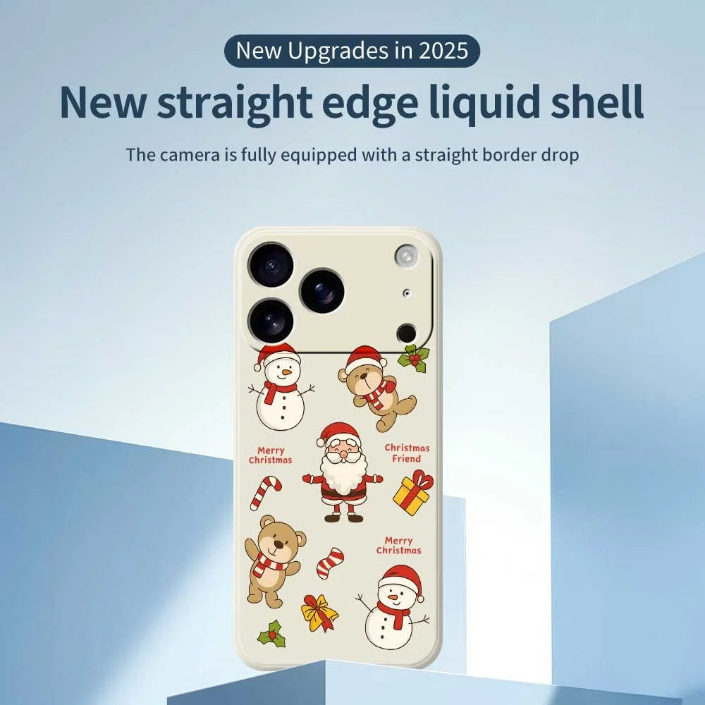 For iPhone 18 Pro / 17 Pro Case Christmas Friends Pattern Printing Straight Edge TPU Phone Back Cover - Beige - 2