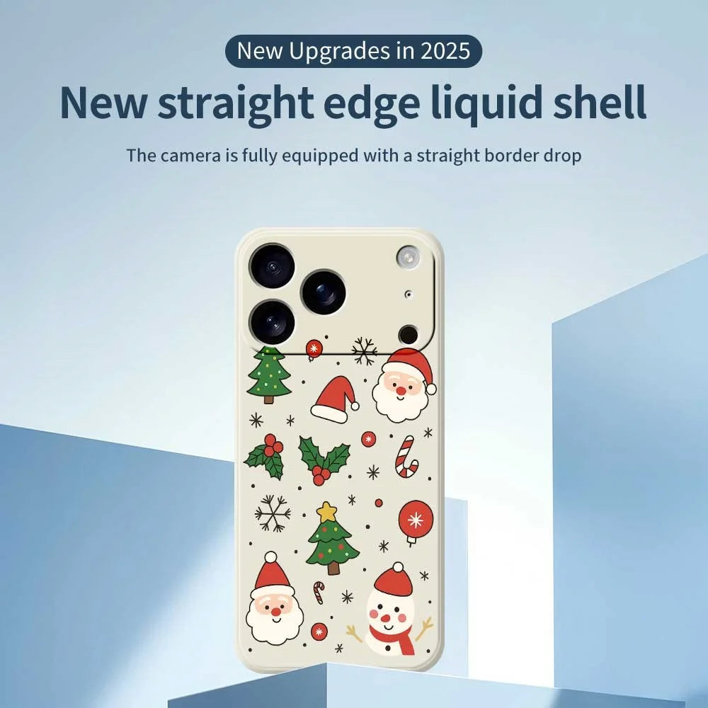 For iPhone 18 Pro Max / 17 Pro Max Case Christmas Theme Pattern Printing Straight Edge TPU Phone Back Cover - Beige - 2