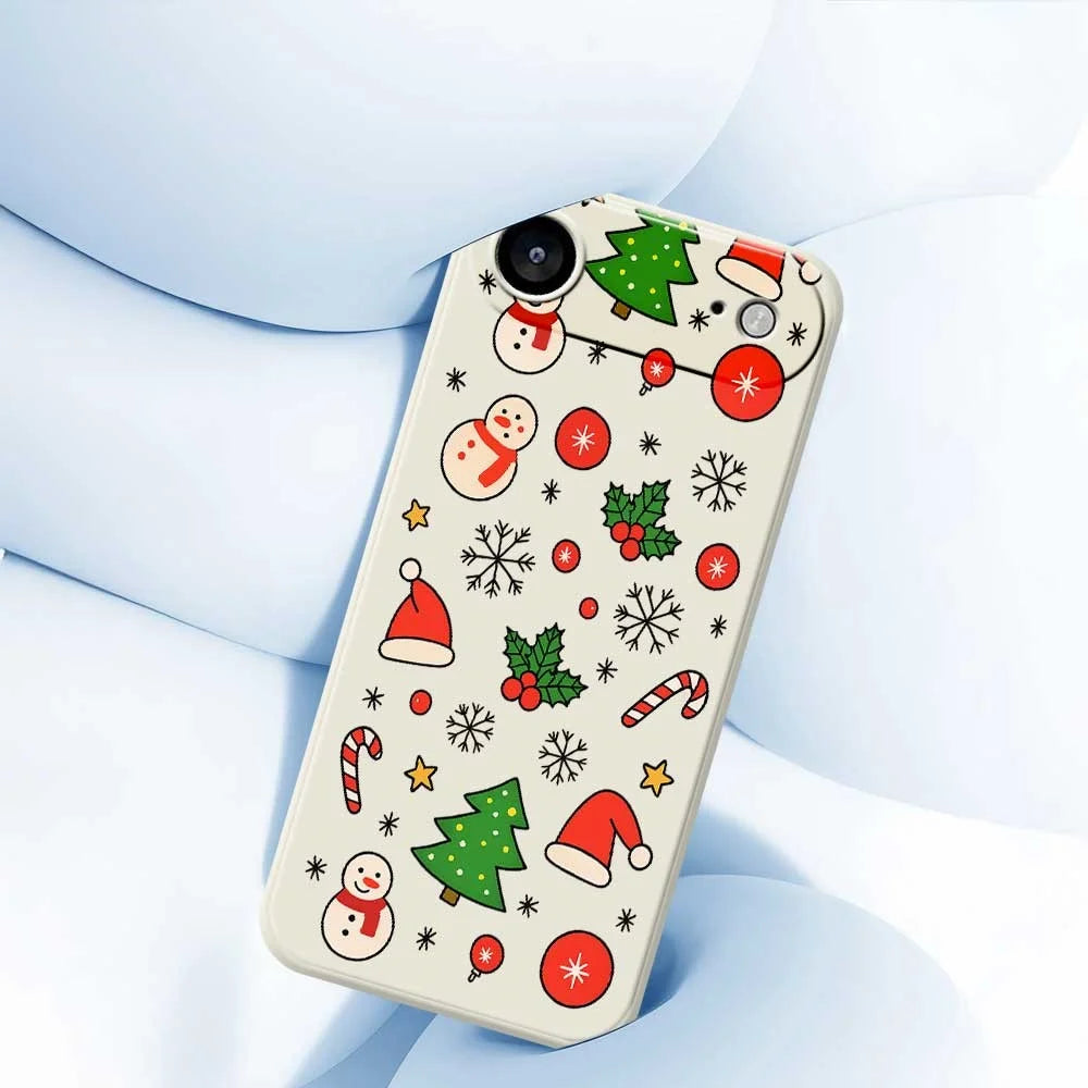For iPhone Air Case Christmas Elements Pattern Printing Straight Edge TPU Phone Back Cover - Beige - 4