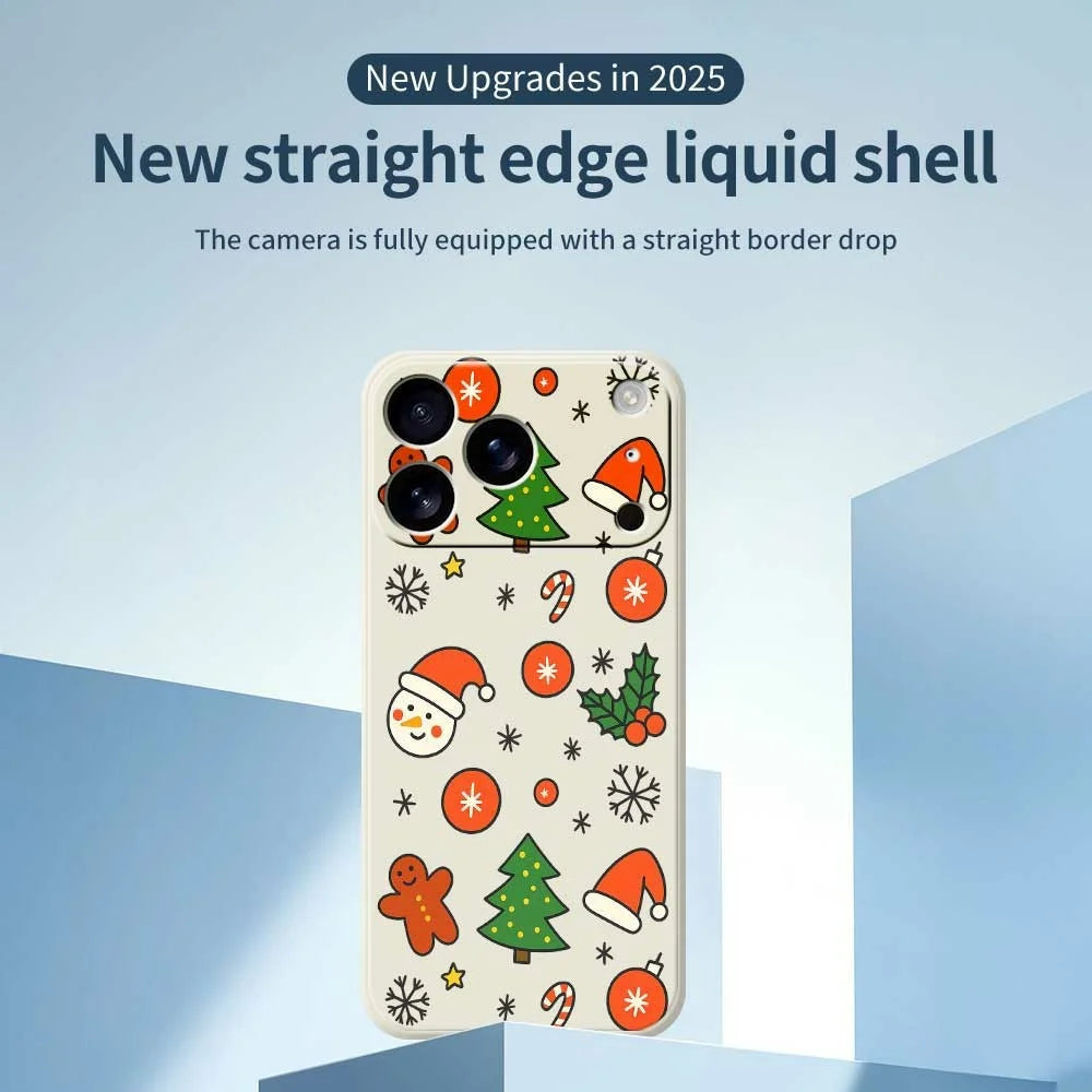 For iPhone 18 Pro Max / 17 Pro Max Case Lovely Christmas Pattern Printing Straight Edge TPU Phone Back Cover - Beige - 2