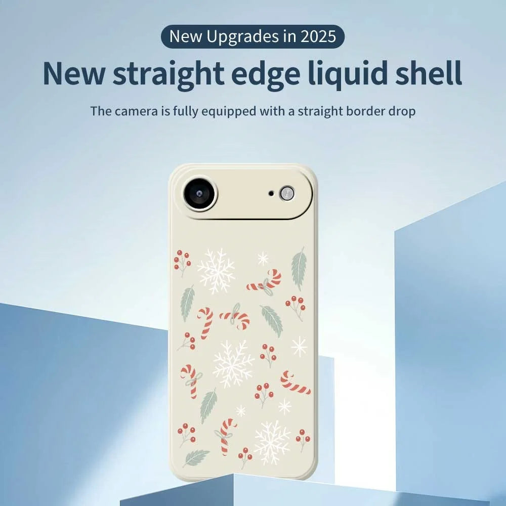 For iPhone Air Case Leaves and Canes Pattern Printing Straight Edge TPU Phone Back Cover - Beige - 2