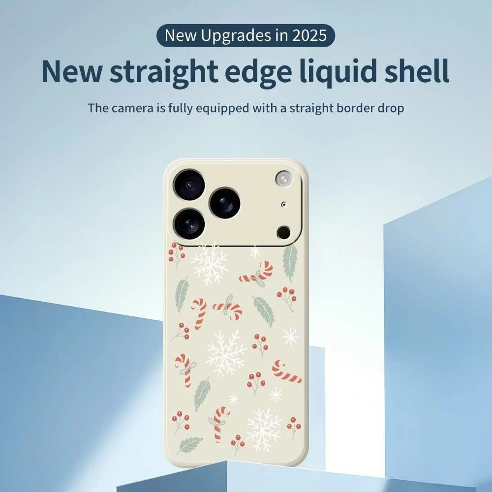 For iPhone 18 Pro Max / 17 Pro Max Case Leaves and Canes Pattern Printing Straight Edge TPU Phone Back Cover - Beige - 2
