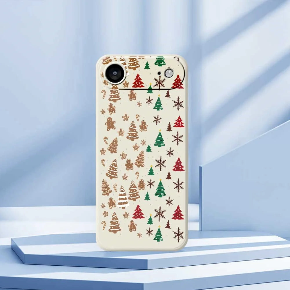 For iPhone Air Case Christmas Tree Gingerbread Pattern Printing Straight Edge TPU Phone Back Cover - Beige - 7
