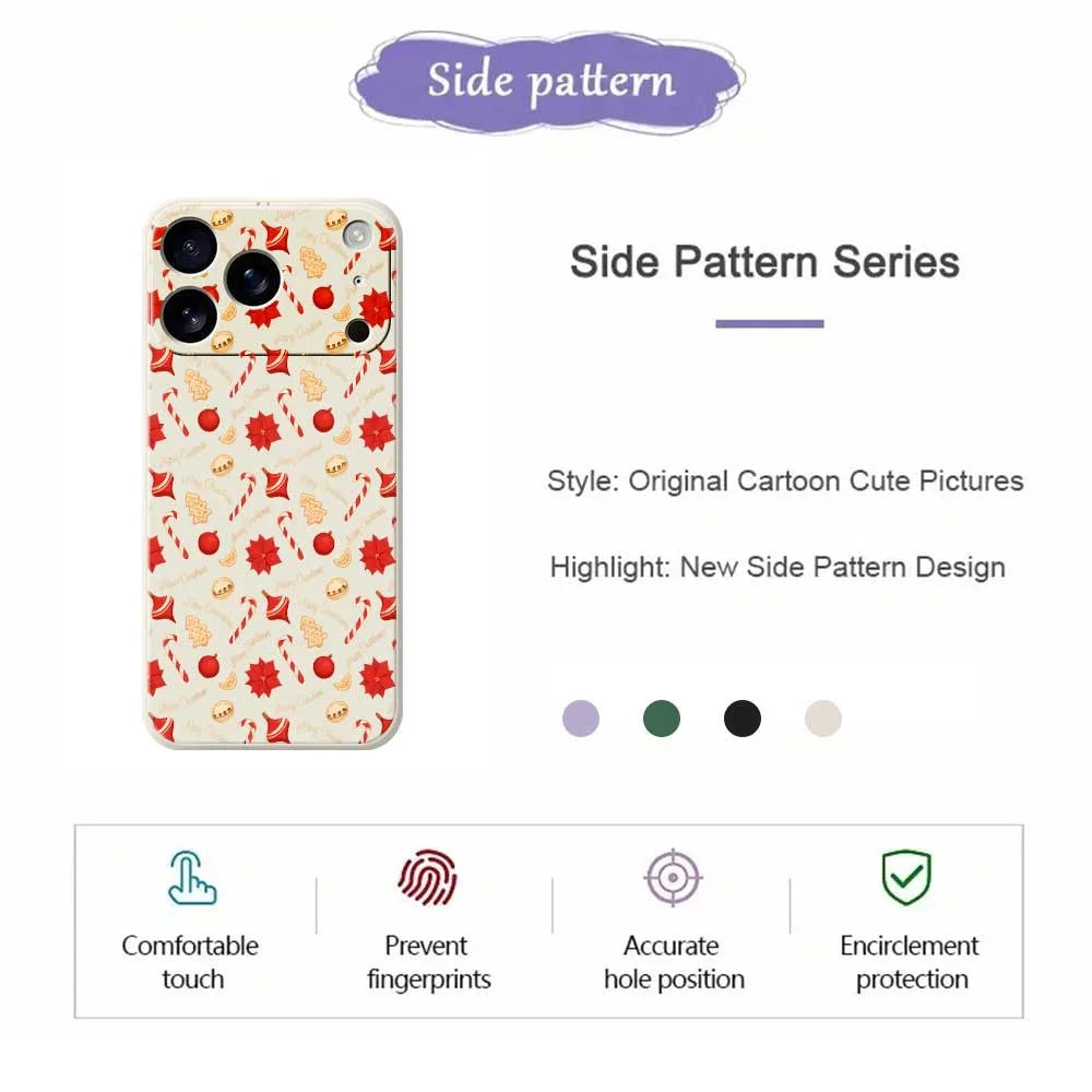 For iPhone 18 Pro Max / 17 Pro Max Case Christmas Candy Pattern Printing Straight Edge TPU Phone Back Cover - Green - 7
