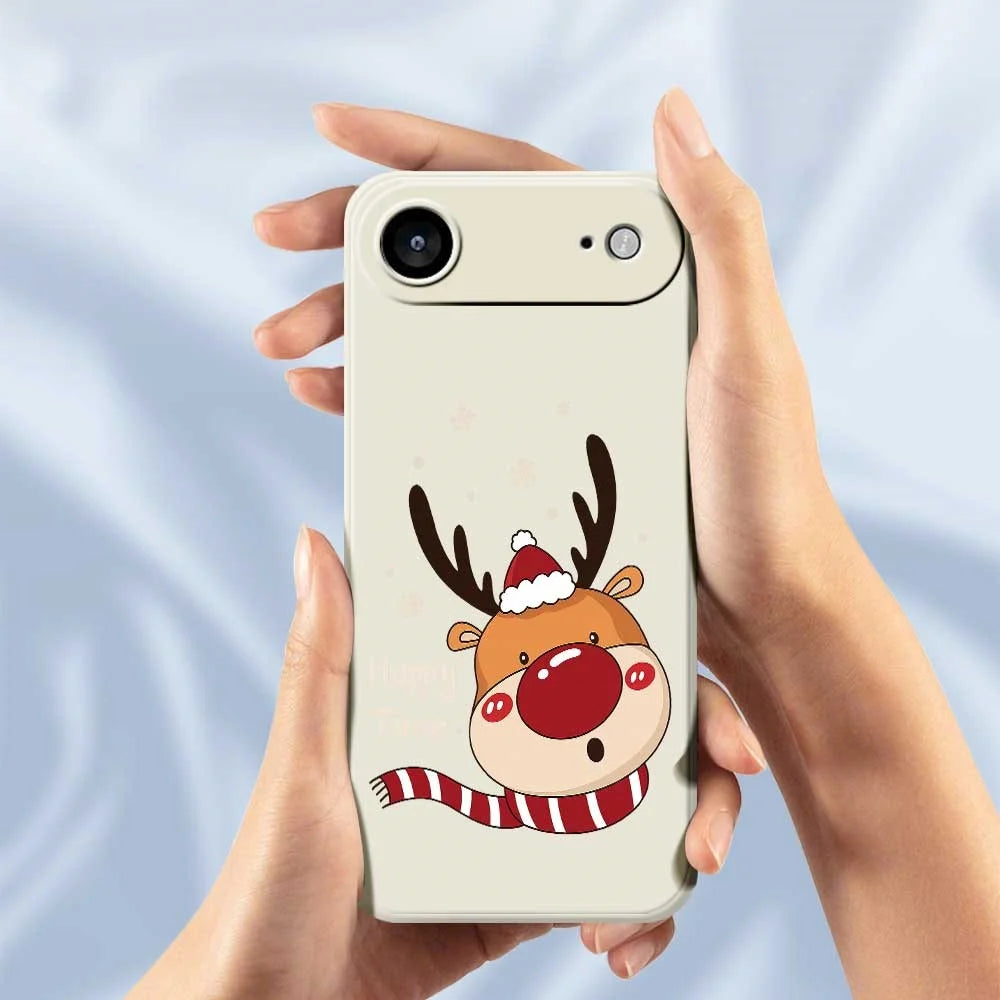 For iPhone Air Case Deer Head Pattern Printing Straight Edge TPU Phone Back Cover - Beige - 5