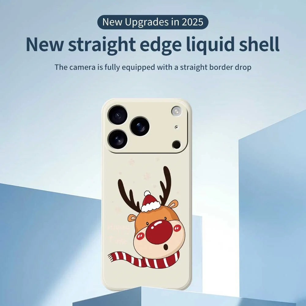For iPhone 18 Pro / 17 Pro Case Deer Head Pattern Printing Straight Edge TPU Phone Back Cover - Beige - 2