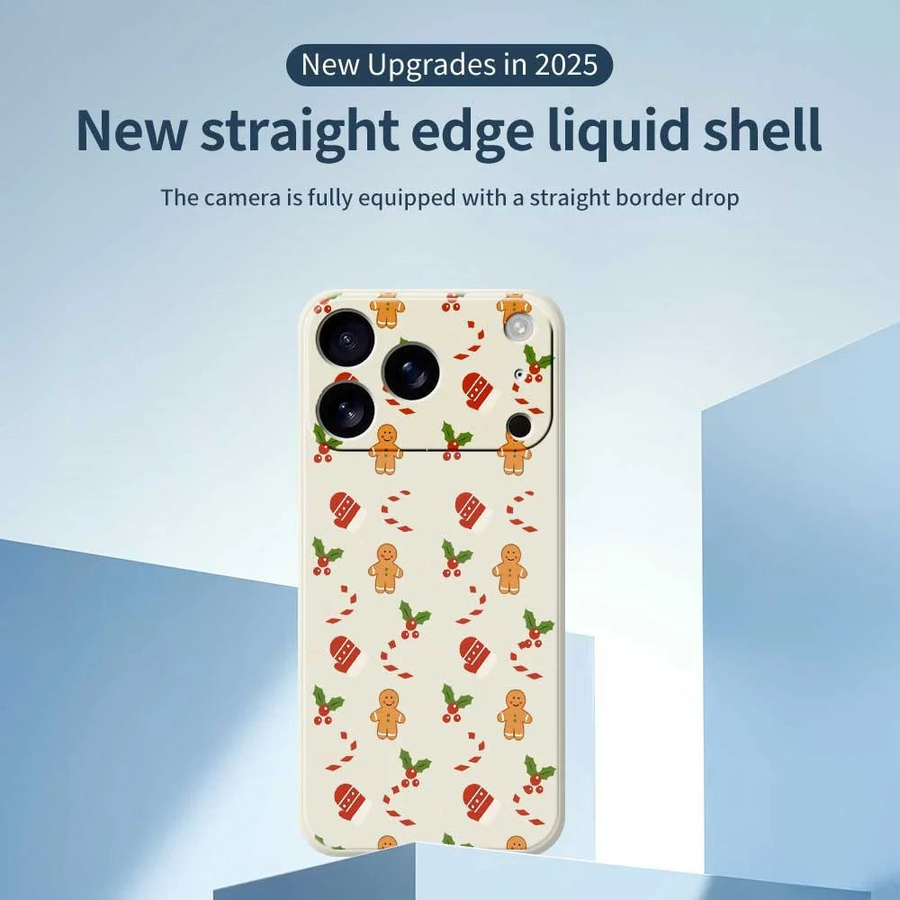 For iPhone 18 Pro Max / 17 Pro Max Case Gingerbread Gloves Pattern Printing Straight Edge TPU Phone Back Cover - Beige - 2
