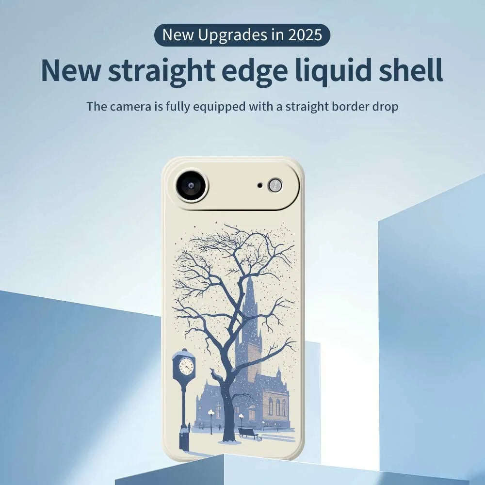 For iPhone Air Case Street Outside The Castle Pattern Printing Straight Edge TPU Phone Back Cover - Beige - 2
