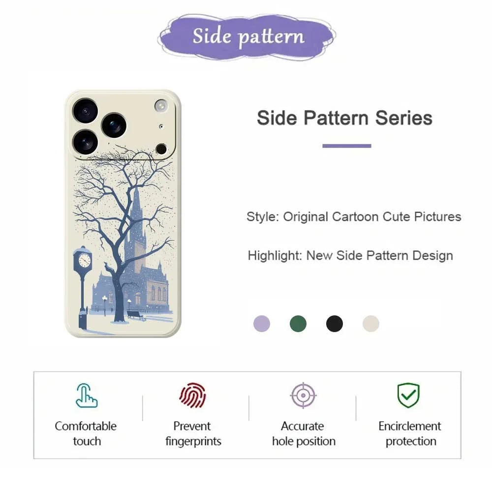 For iPhone 18 Pro / 17 Pro Case Street Outside The Castle Pattern Printing Straight Edge TPU Phone Back Cover - Green - 7