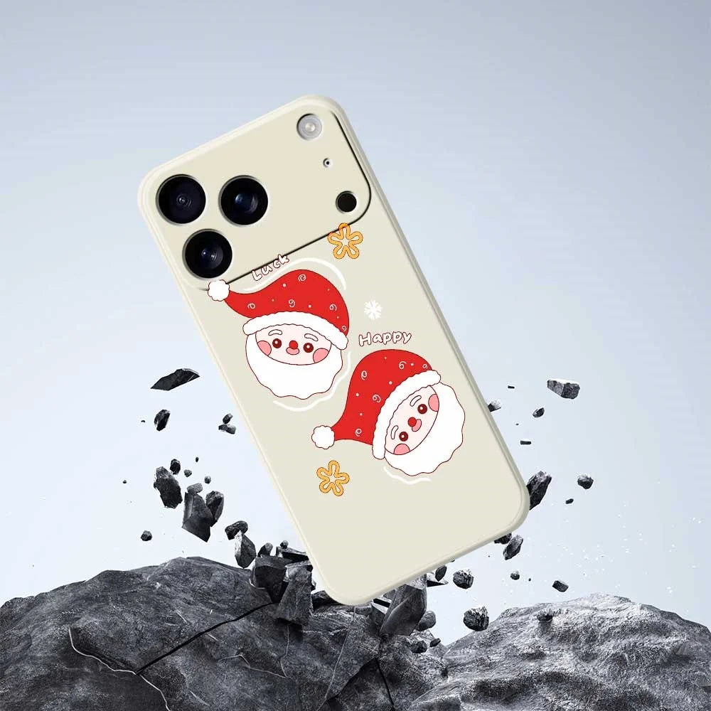 For iPhone 18 Pro / 17 Pro Case Cute Santa Claus Pattern Printing Straight Edge TPU Phone Back Cover - Green - 5