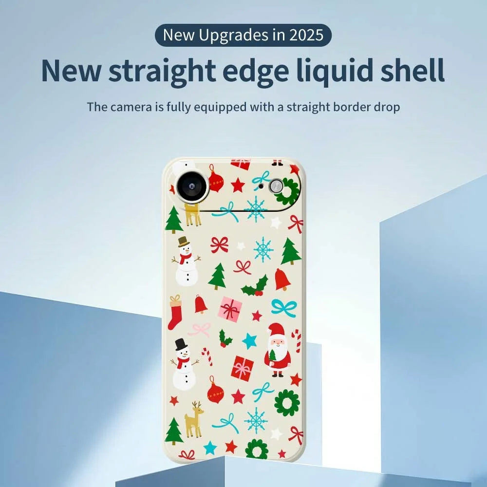 For iPhone Air Case Christmas Decorations Pattern Printing Straight Edge TPU Phone Back Cover - Green - 2