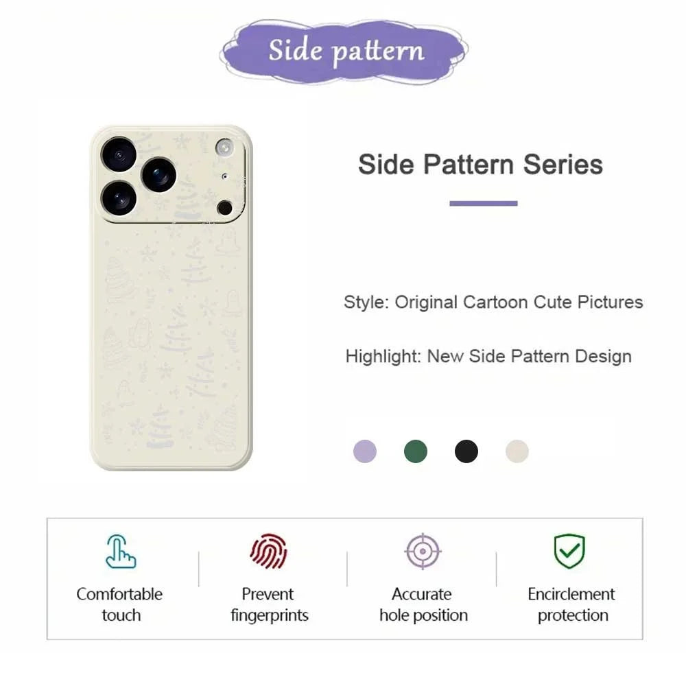 For iPhone 18 Pro / 17 Pro Case Snowflake Gingerbread Pattern Printing Straight Edge TPU Phone Back Cover - Green - 7
