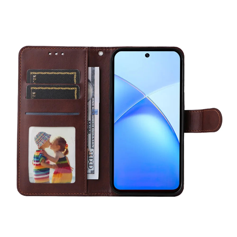 ENKAY HAT PRINCE For TECNO Pop 10 / Infinix Smart 10 PU Leather Wallet Case   Phone Stand Cover with Tempered Glass - Pink - 3