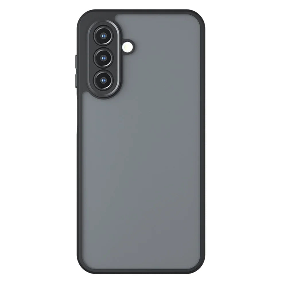 For Samsung Galaxy A34 5G Case Skin-Touch TPU + PC Matte Phone Back Cover, Transparent Black - 2