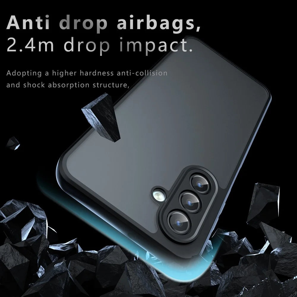 For Samsung Galaxy A14 5G Case Skin-Touch TPU + PC Matte Phone Back Cover, Transparent Black - 4