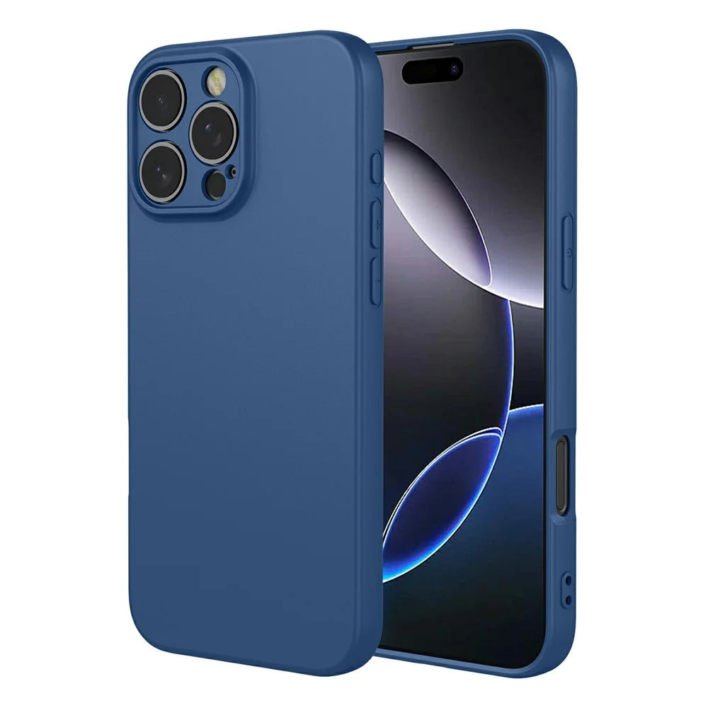 For iPhone 16 Pro Case Soft TPU Shockproof Protective Phone Cover - Blue - 1