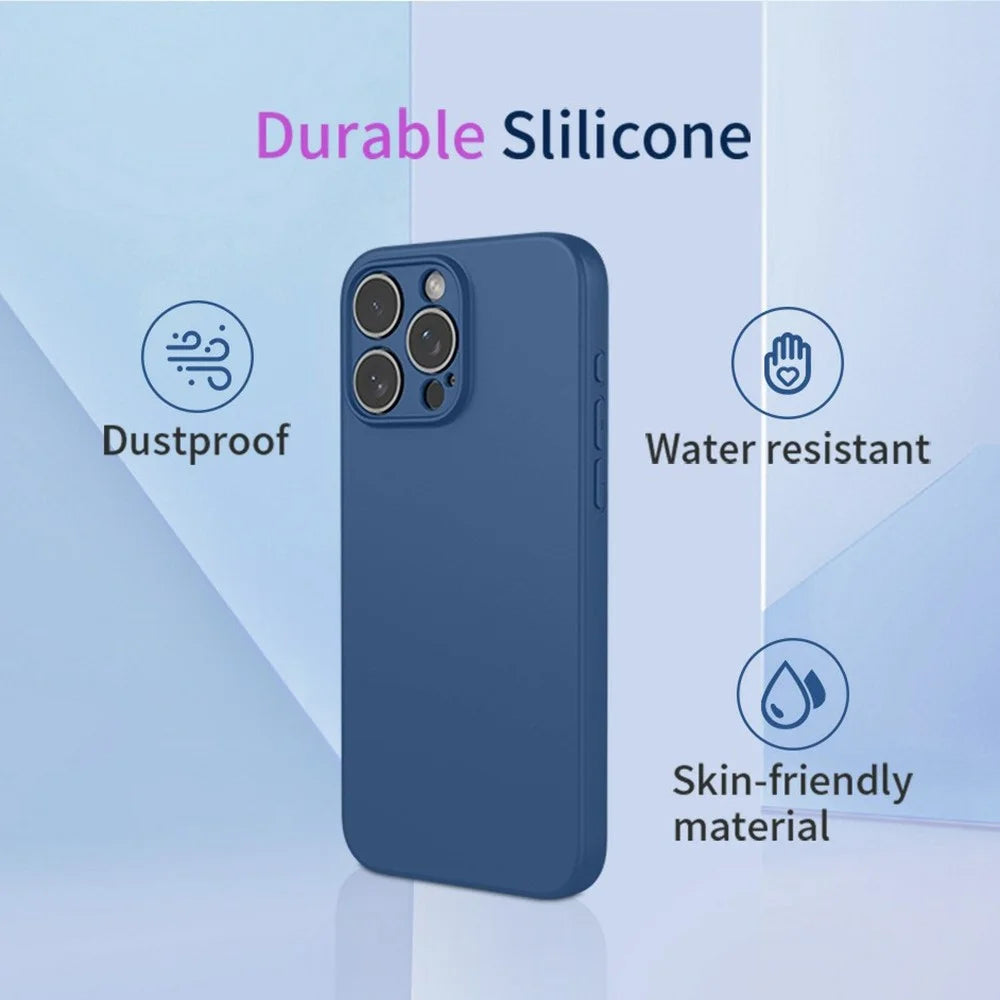 For iPhone 16 Pro Max Case Soft TPU Shockproof Protective Phone Cover - Blue - 4
