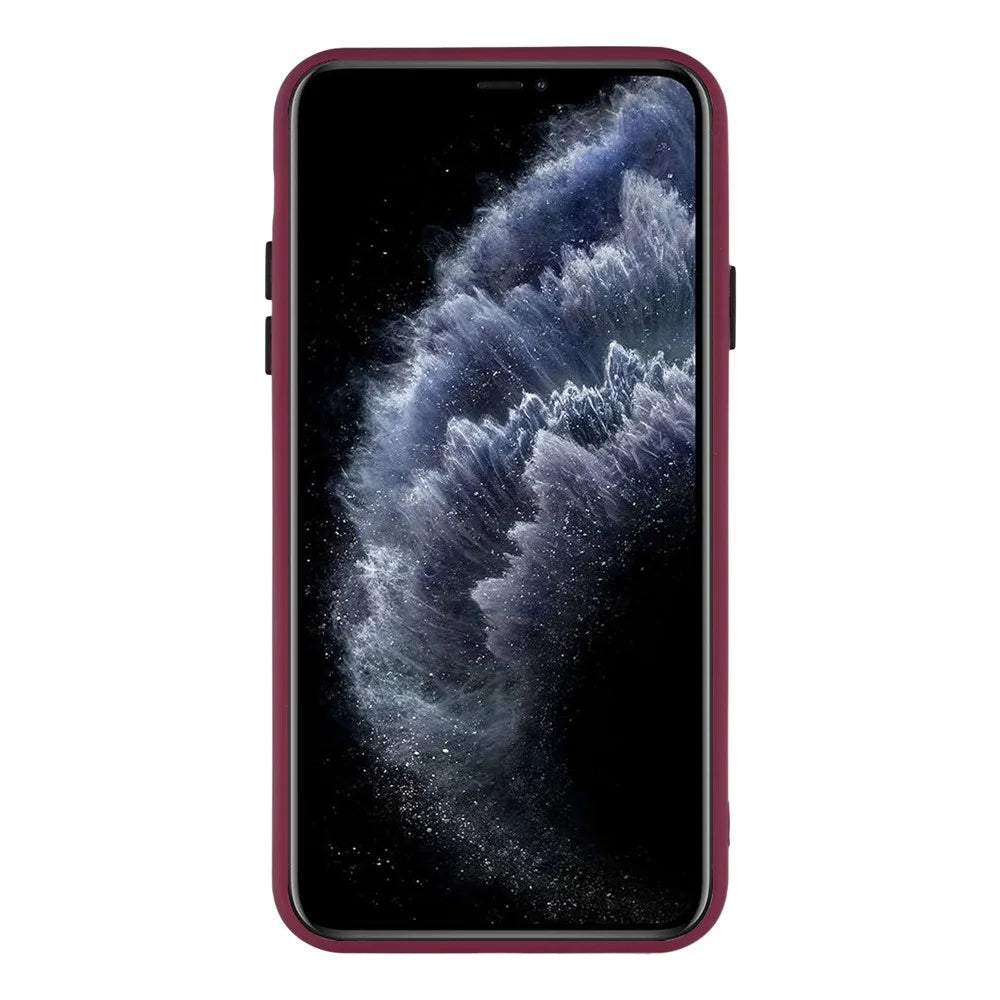 For iPhone 11 Pro Case Compatible with MagSafe Skin-Touch PC + TPU Phone Cover - Wine Red - 2