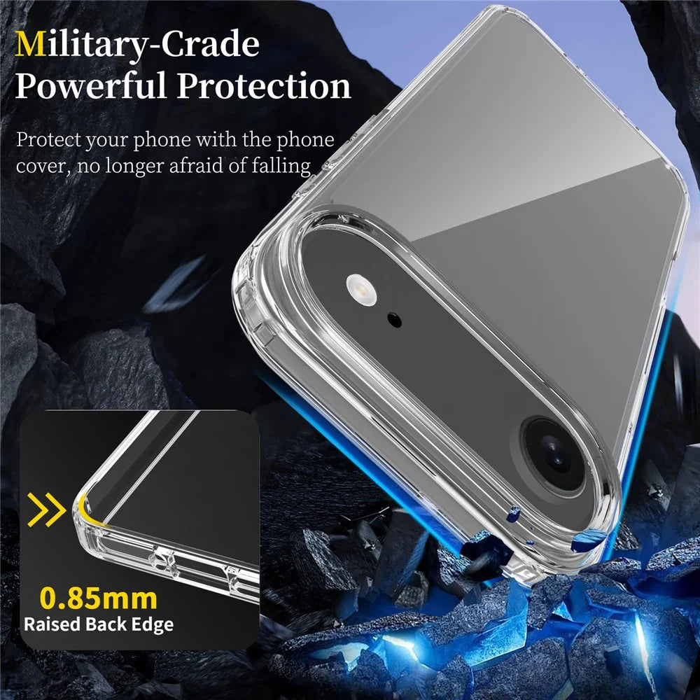 For iPhone Air Case Anti-Scratch TPU + Acrylic Clear Back Phone Cover - Transparent - 2
