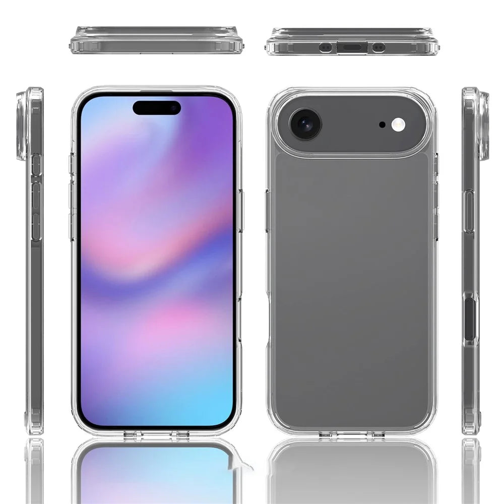 For iPhone Air Case Anti-Scratch TPU + Acrylic Clear Back Phone Cover - Transparent - 5