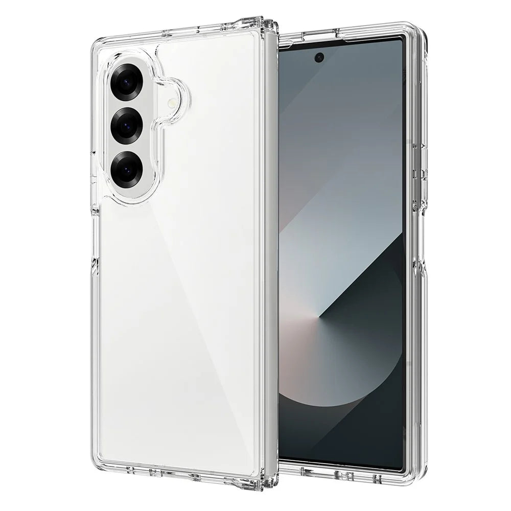 For Samsung Galaxy Z Fold7 5G Case Anti-Scratch TPU + Acrylic Clear Back Phone Cover - Transparent - 1