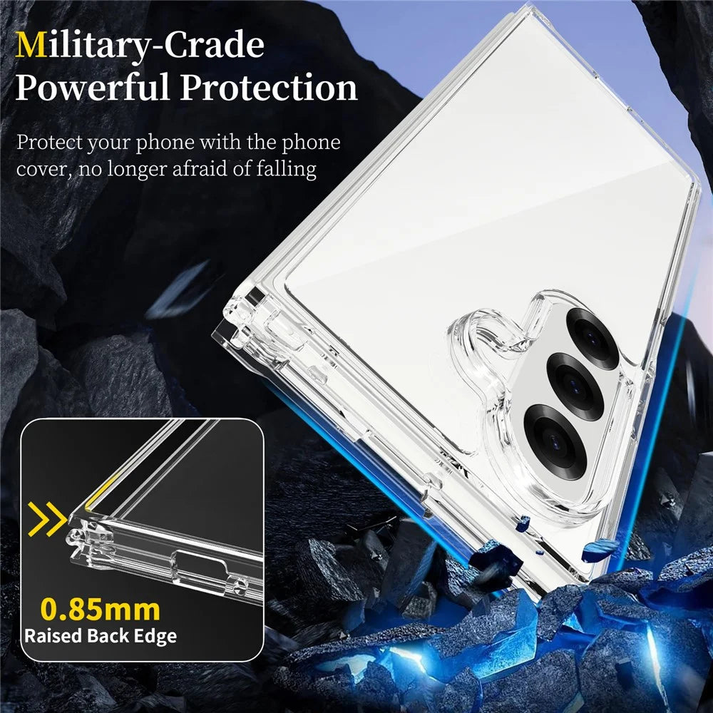 For Samsung Galaxy Z Fold7 5G Case Anti-Scratch TPU + Acrylic Clear Back Phone Cover - Transparent - 2