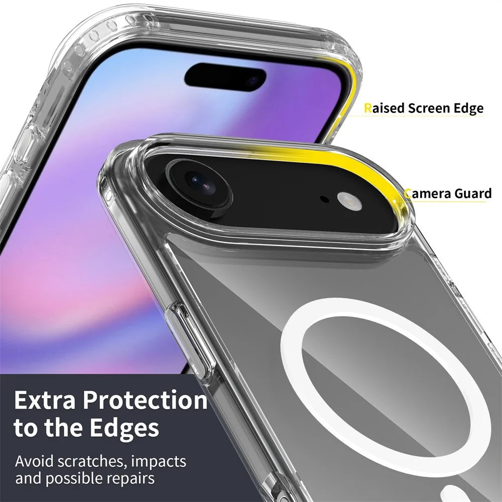For iPhone Air Magnetic Case 2.0mm Scratch Resistant TPU + PC Clear Phone Cover - 6
