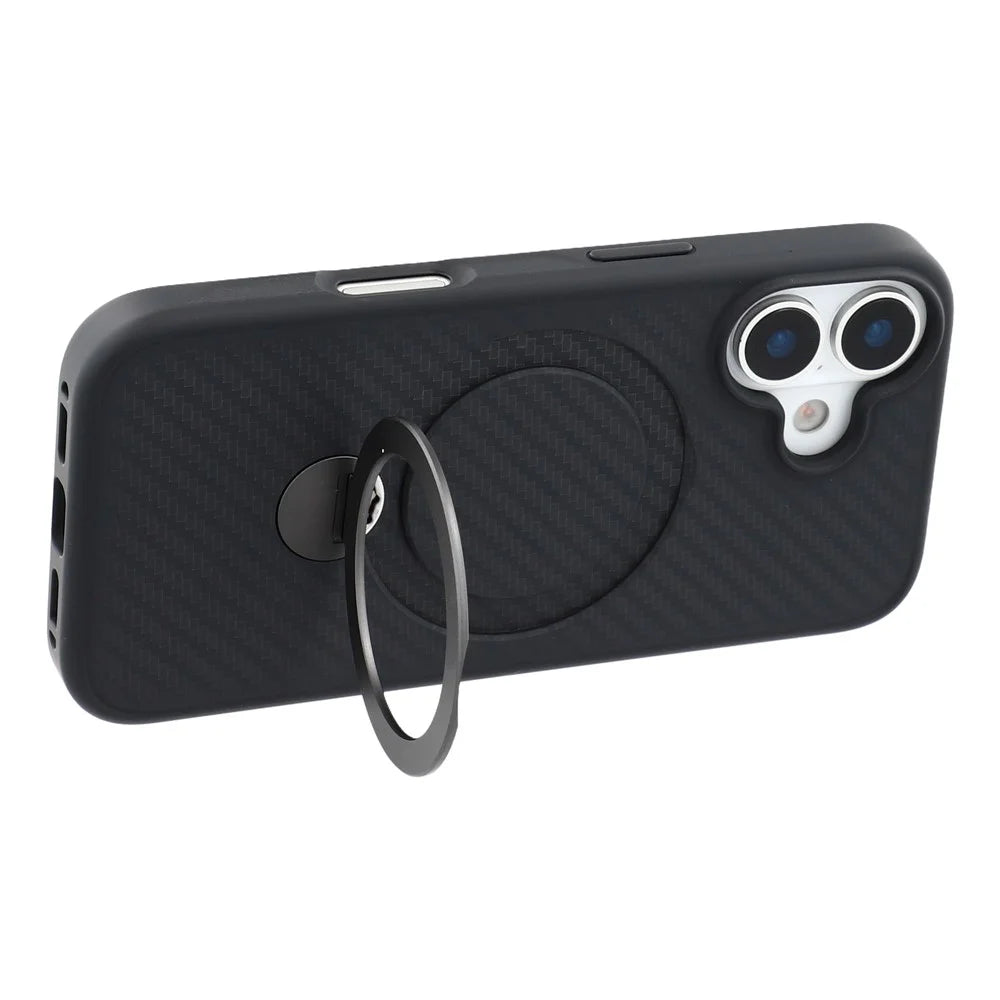For iPhone 17 Case Compatible with MagSafe Kickstand TPU + PC Phone Cover Carbon Fiber Texture - 5