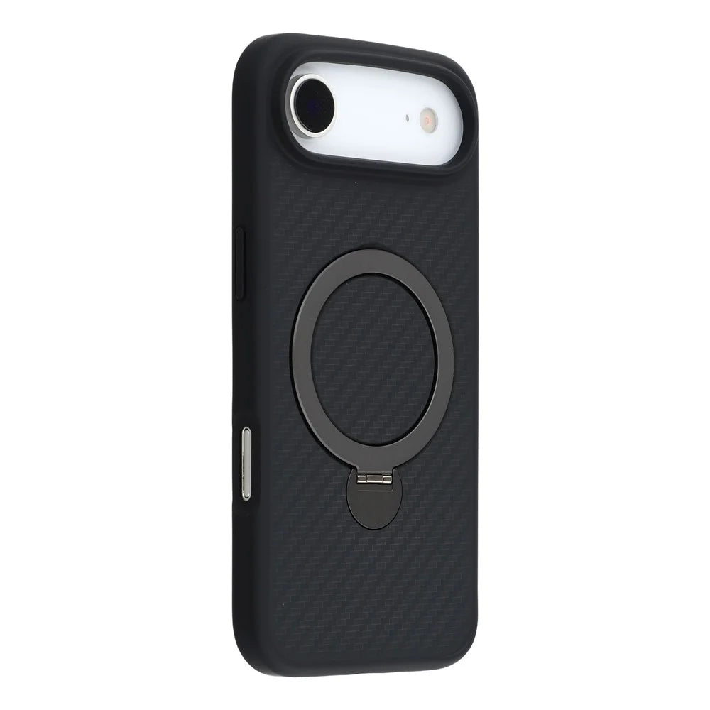 For iPhone Air Case Compatible with MagSafe Kickstand TPU + PC Phone Cover Carbon Fiber Texture - 1