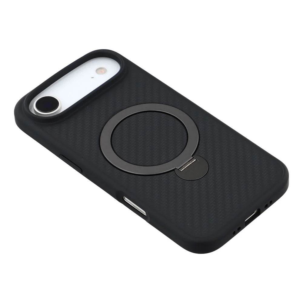 For iPhone Air Case Compatible with MagSafe Kickstand TPU + PC Phone Cover Carbon Fiber Texture - 6