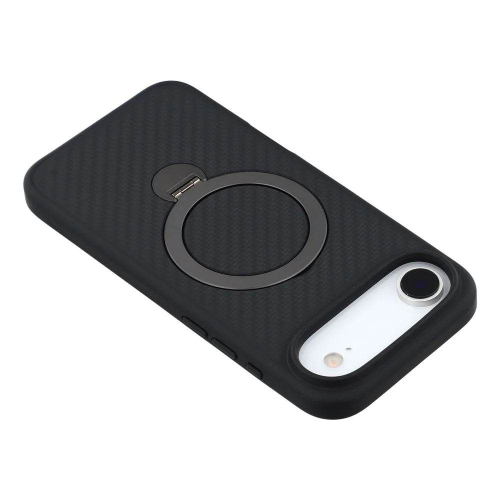For iPhone Air Case Compatible with MagSafe Kickstand TPU + PC Phone Cover Carbon Fiber Texture - 7