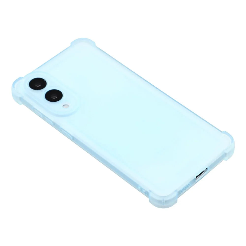 For Samsung Galaxy S25 Edge Case Skin Touch Matte TPU Phone Back Cover Precise Cutouts - Transparent Blue - 4