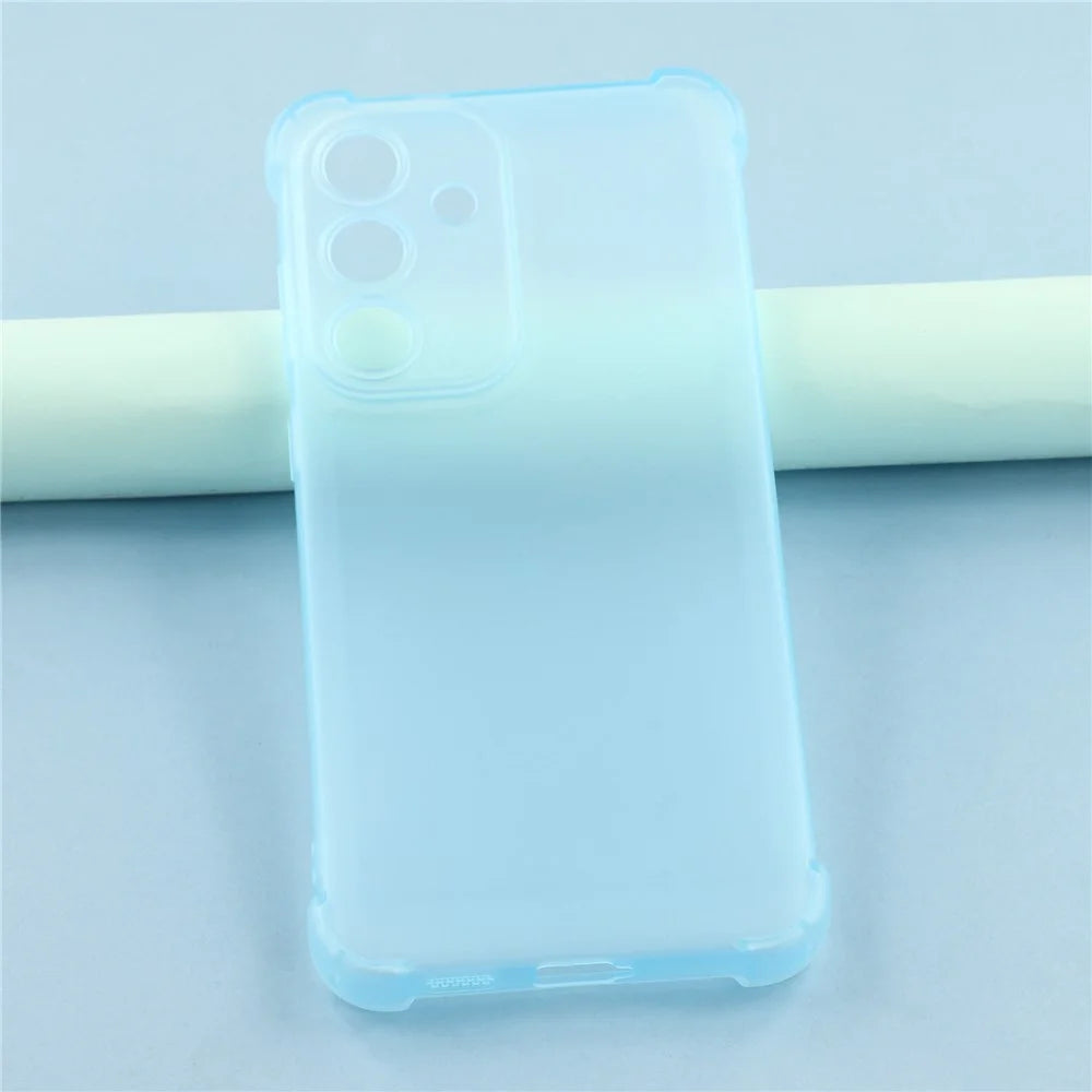 For Samsung Galaxy S25 Case Skin Touch Matte TPU Phone Back Cover Precise Cutouts - Transparent Blue - 6