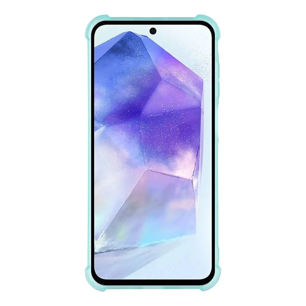 For Samsung Galaxy A55 5G Case Skin Touch Matte TPU Phone Back Cover Precise Cutouts - Transparent Green - 2