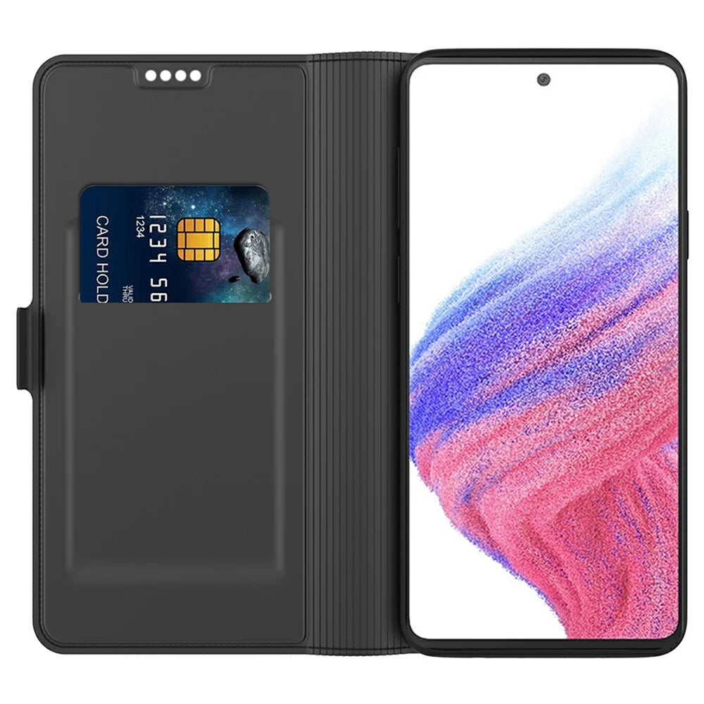 For Samsung Galaxy A18 5G / A18 4G / A17 5G / A17 4G Case Shockproof TPU Inner Shell Leather Phone Cover Card Slot - Black - 2
