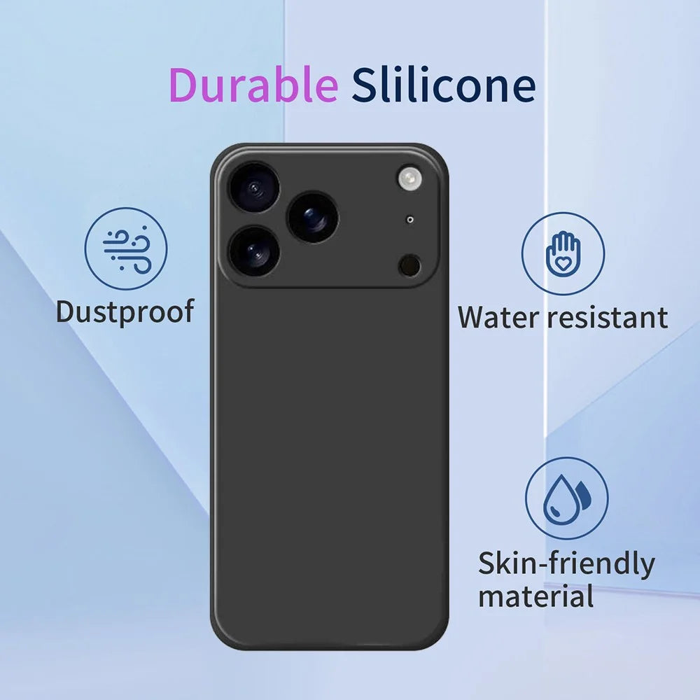 For iPhone 18 Pro Max / 17 Pro Max Case Soft TPU Shockproof Protective Phone Cover - Black - 6
