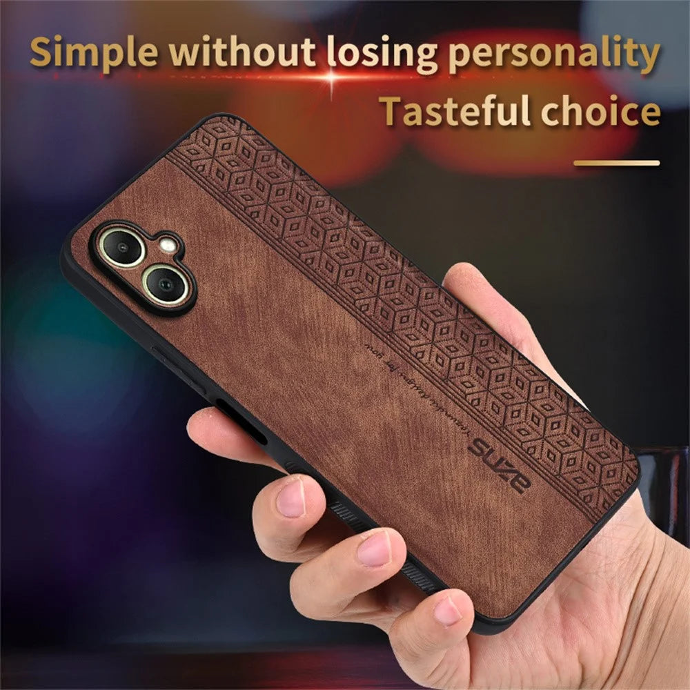 AZNS For Samsung Galaxy A08 5G / A08 4G / A07 5G / A07 4G Case Protective PU Leather Covered TPU Phone Shell - Brown - 3