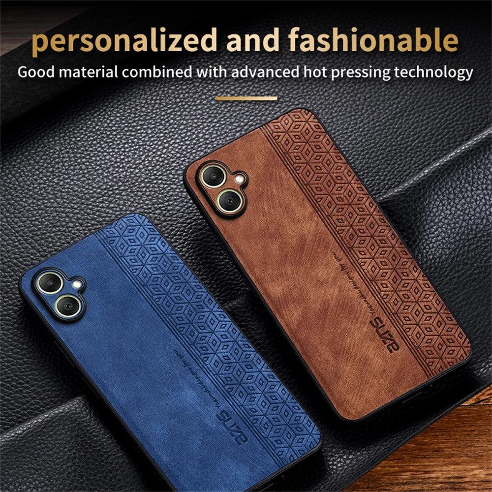 AZNS For Samsung Galaxy A08 5G / A08 4G / A07 5G / A07 4G Case Protective PU Leather Covered TPU Phone Shell - Brown - 6