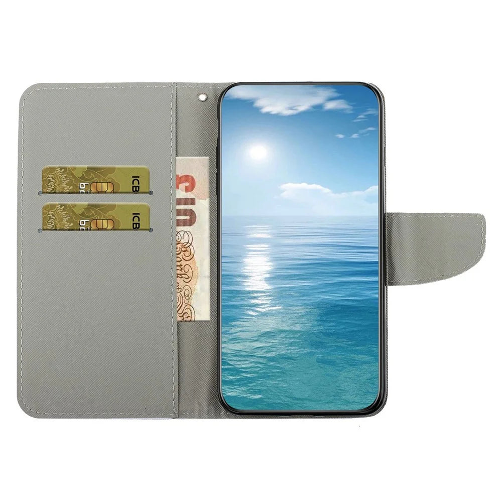 For iPhone 18 Pro Max / 17 Pro Max Case Pattern Printing Protective Leather Folio Phone Cover with Wrist Strap - Chrysanthemum - 2